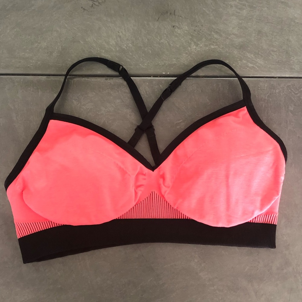 Lululemon neon orange sports bra